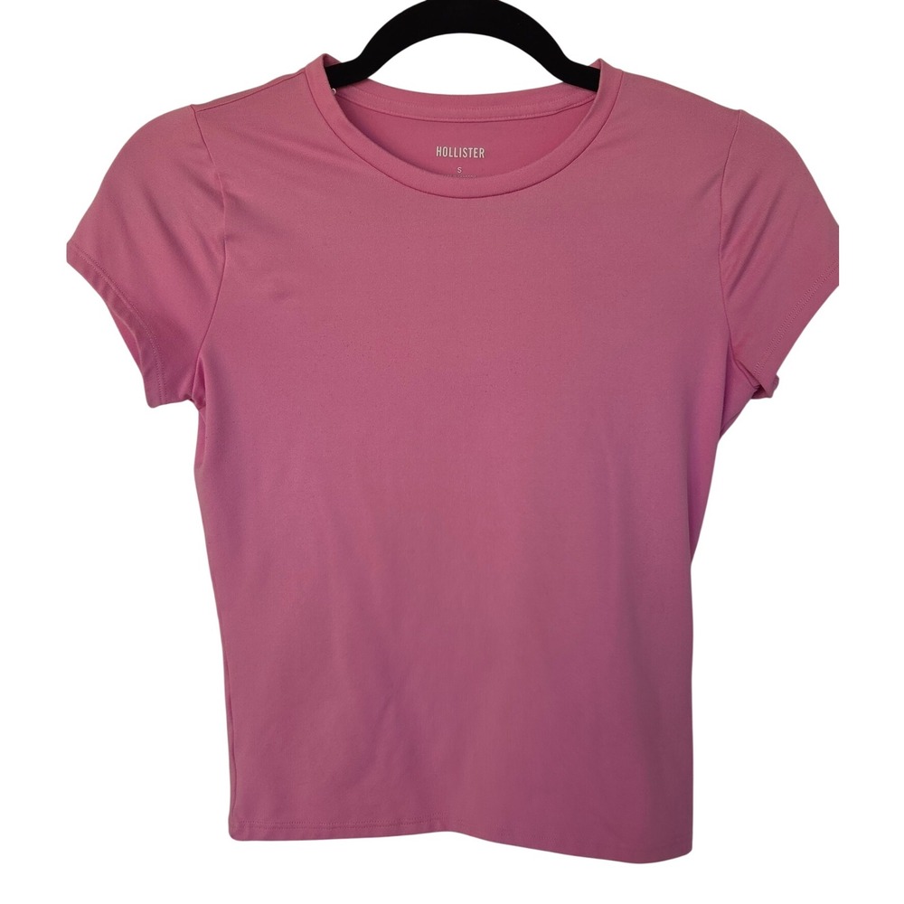 Hollister Pink Short Sleeve Crew Neck Y2K Baby Tee Size S Retro Bratz Preppy
